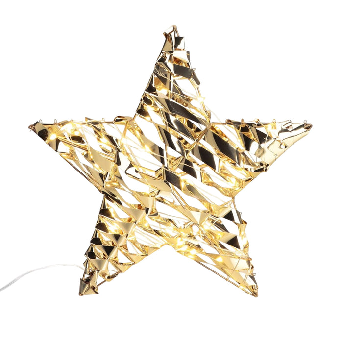 Decoración colgante estrella con 40 micro LED 30x8x30cm
