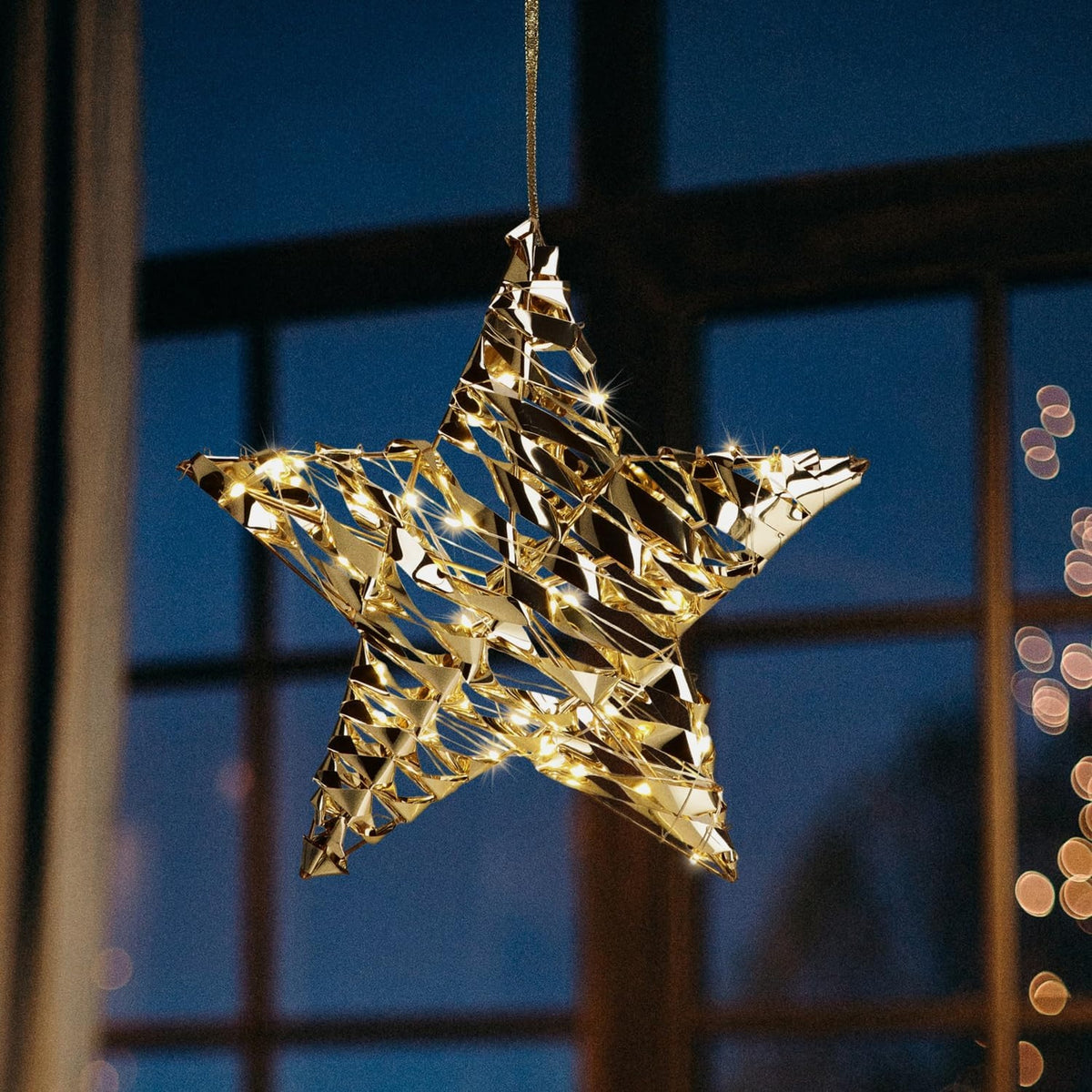 Decoración colgante estrella con 40 micro LED 30x8x30cm (5)
