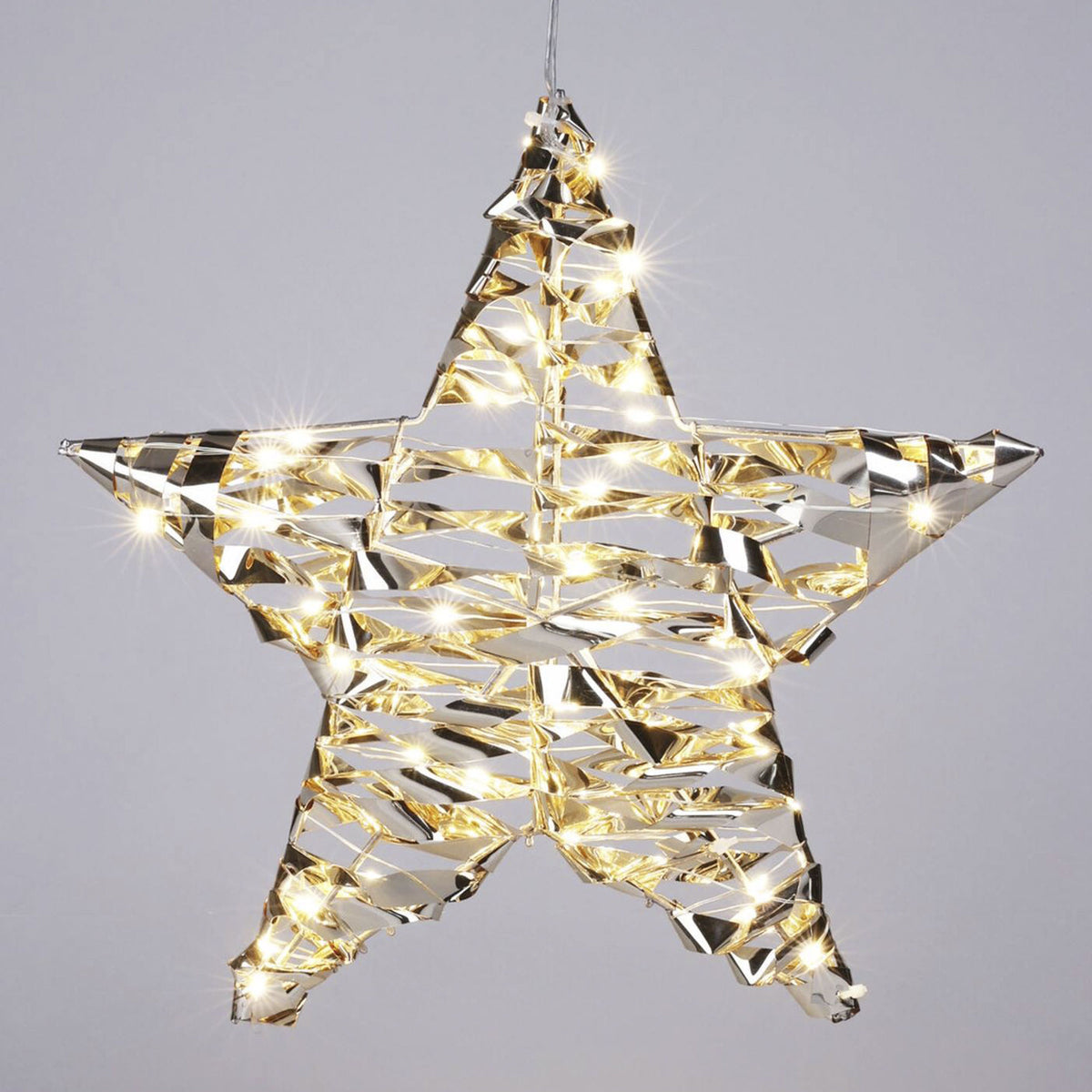 Decoración colgante estrella con 40 micro LED 30x8x30cm (6)