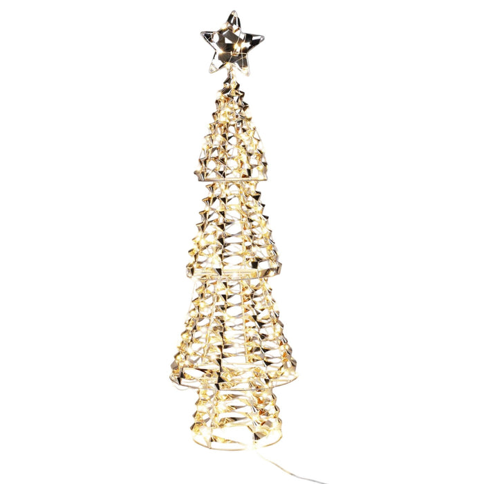Árbol navideño 200 micro LED blanco cálido diseño retorcido H68cm