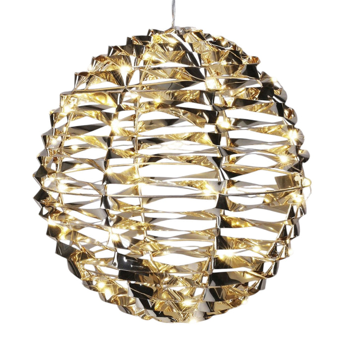 Bola navideña decorativa oro 60 LED blanco cálido Ø25cm