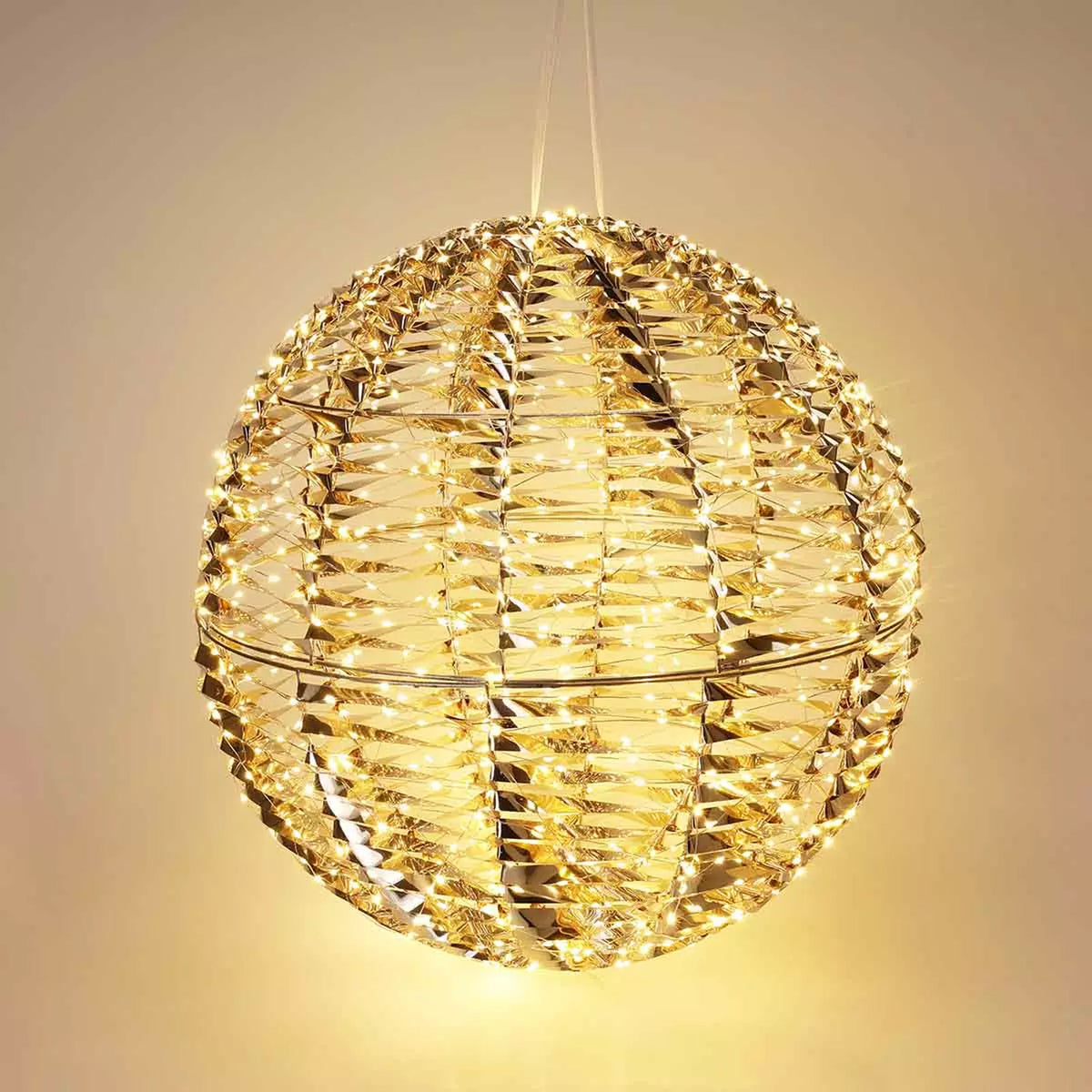 Bola luminosa decorativa oro brillante 960 micro LED Ø50cm (5)