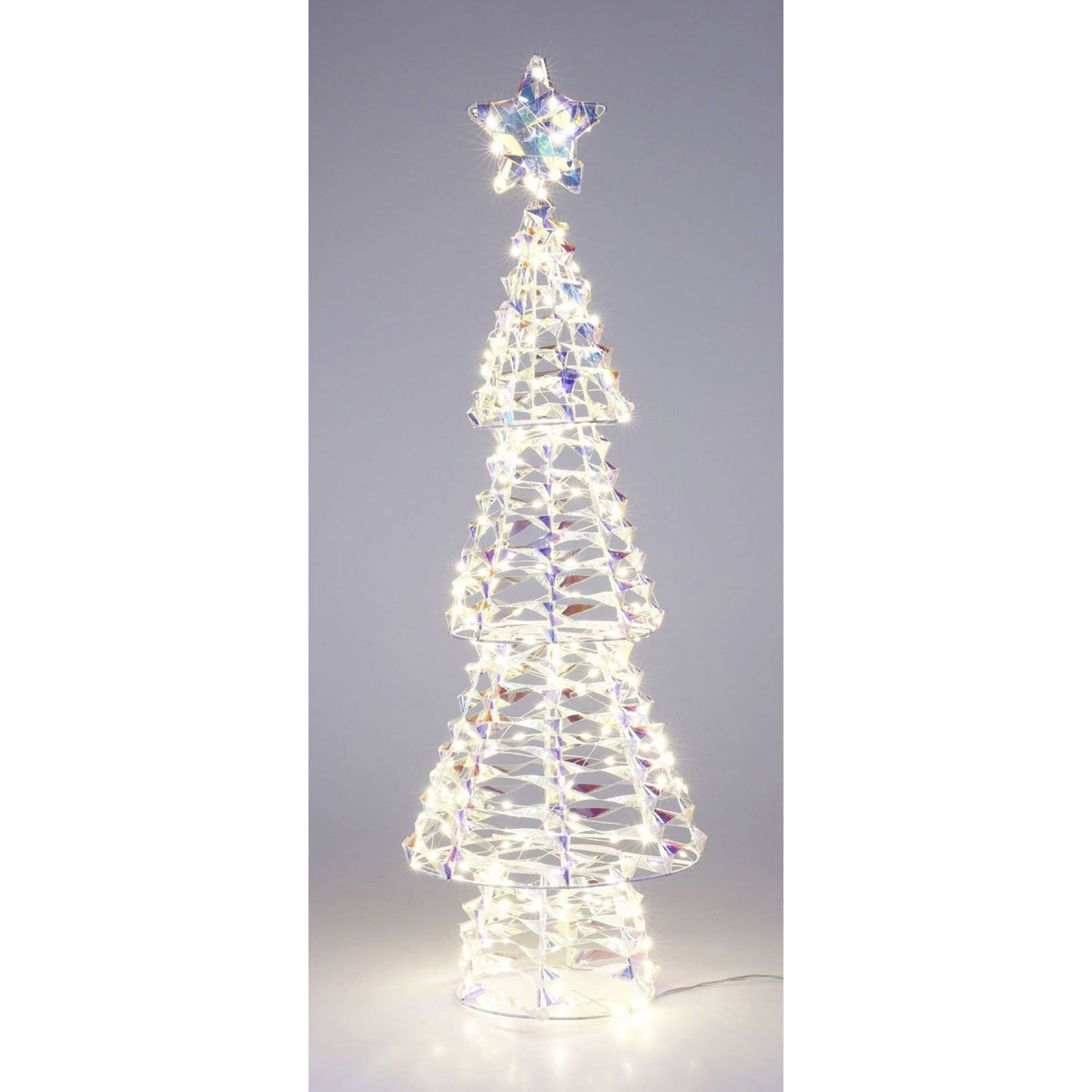 Árbol metálico decorativo 200 micro LED diseño retorcido H70cm (5)