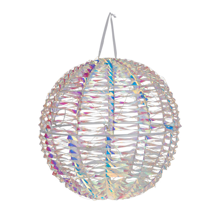 Bola metálica luminosa 720 micro LED arco iris retorcido Ø40cm