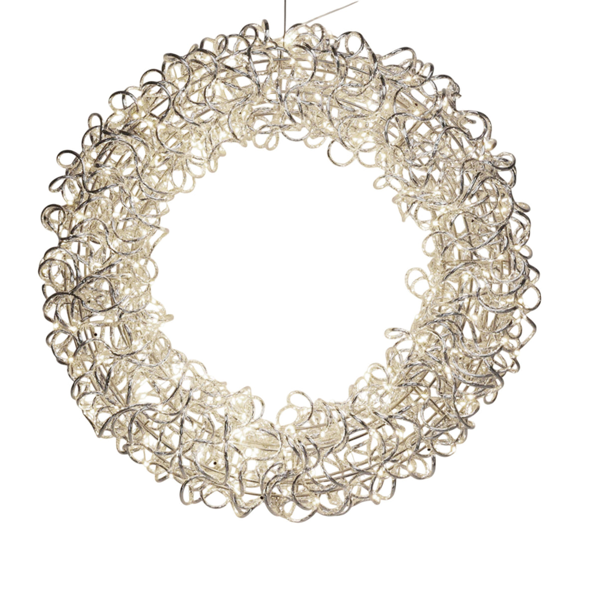 Corona aluminio luminosa con 300 micro LED 65x16x65cm