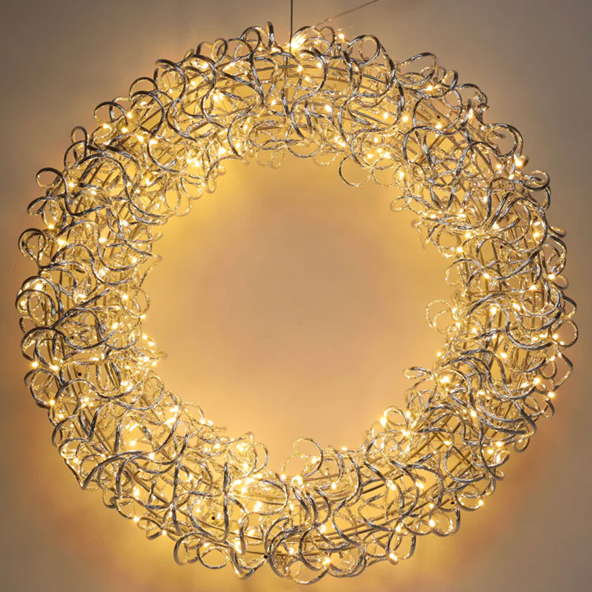 Corona aluminio luminosa con 300 micro LED 65x16x65cm (5)