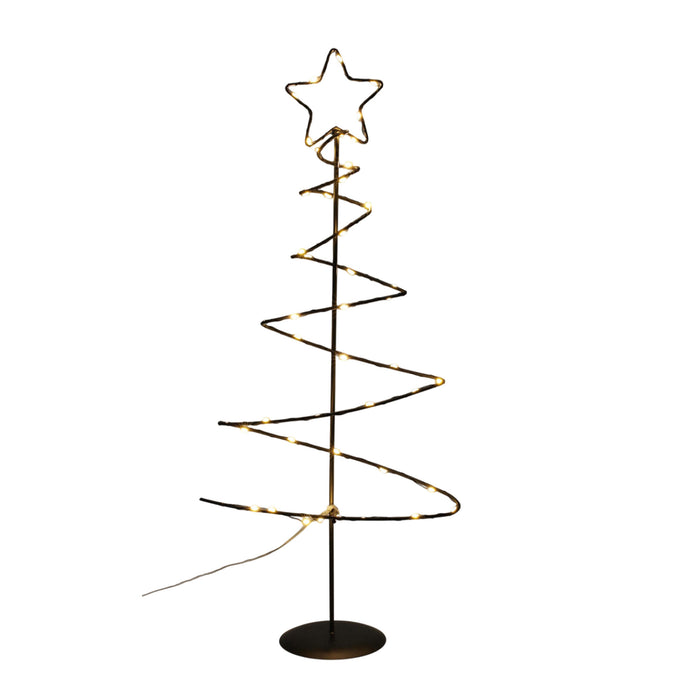 Árbol navideño metal negro 46 LED con estrella H53cm