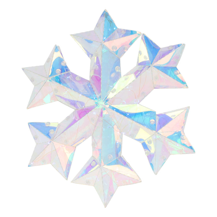 Copo de nieve luminoso 30 luces LED arco iris 27x5x27cm