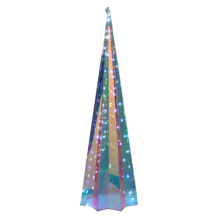 Cono luminoso navideño con base de estrella 40 luces LED H.40cm