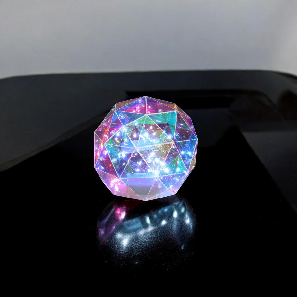 Bola luminosa 20 luces LED arco iris 15x15x15cm (3)