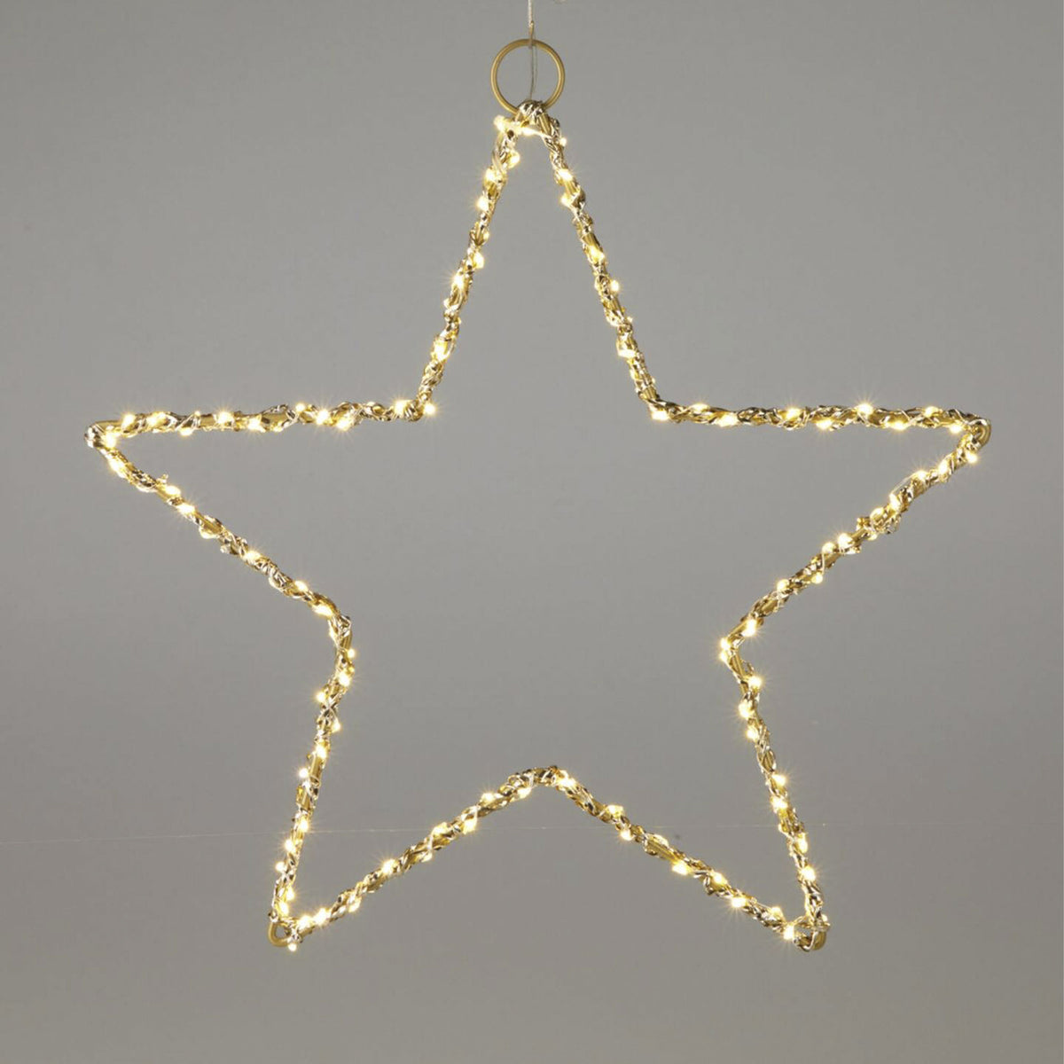 Estrella metal dorado luminosa con 120 luces LED 30x0,5x30cm (5)