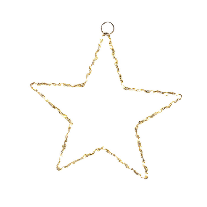 Estrella luminosa con 120 luces LED blancas cálidas 30x0,5x30cm