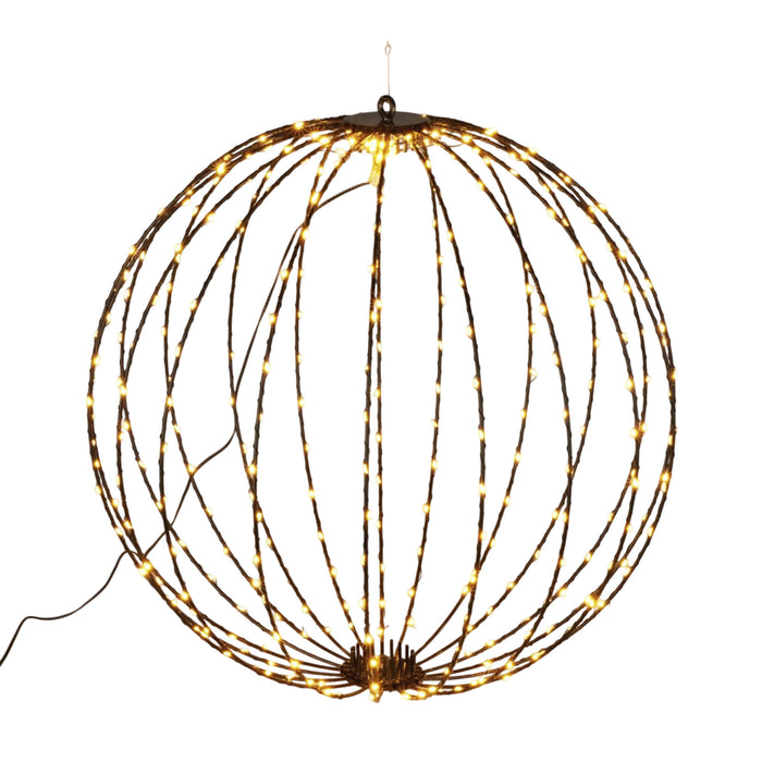 Bola navideña luminosa 320 luces LED blancas cálidas Ø50cm