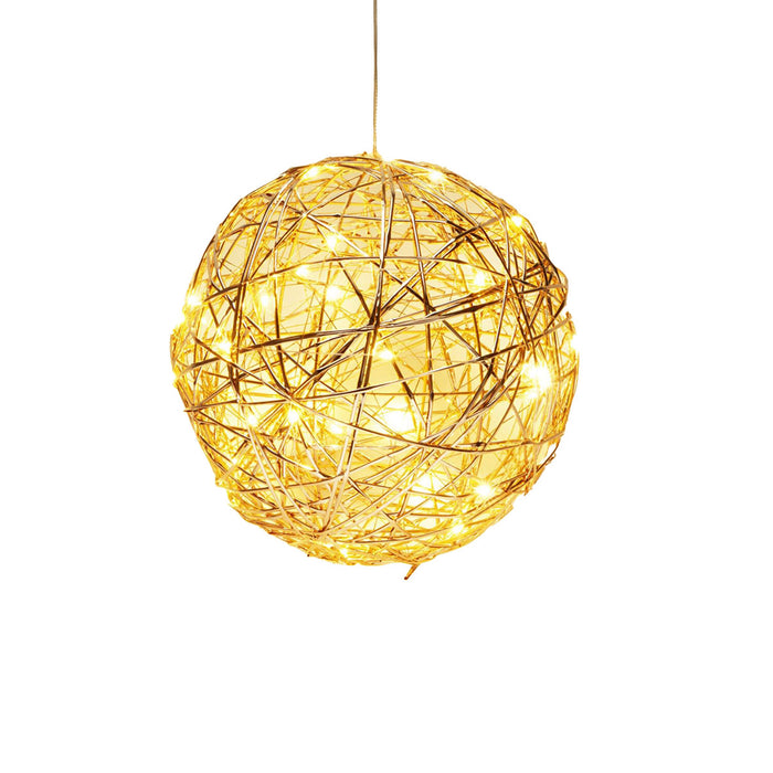 Bola navideña luminosa oro champagne 40 LED blanco cálido Ø25cm