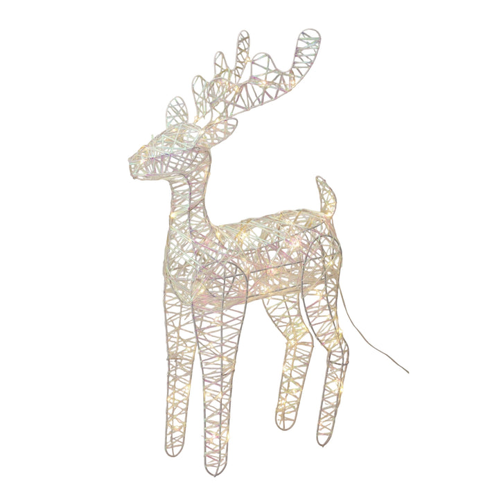 Reno luminoso navideño color blanco 60 luces LED 36x14x60cm