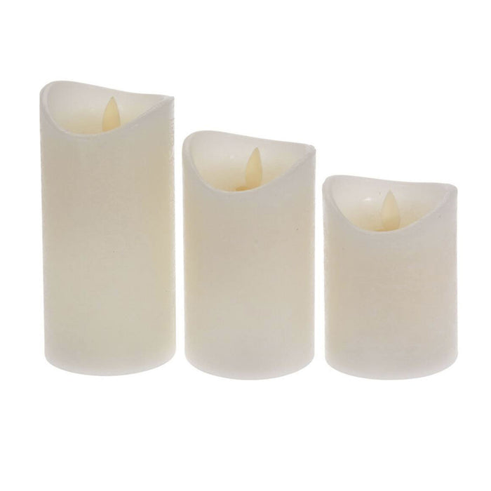 Set 3 velas LED efecto cera llama oscilante con mando