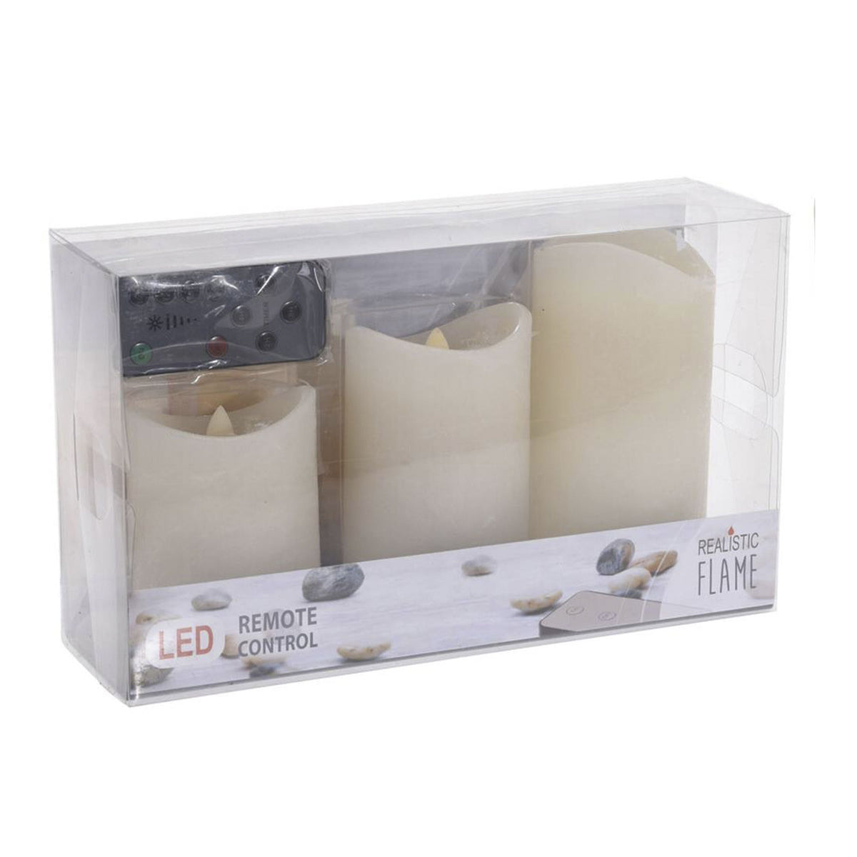 Set 3 velas LED efecto cera llama oscilante con mando (6)