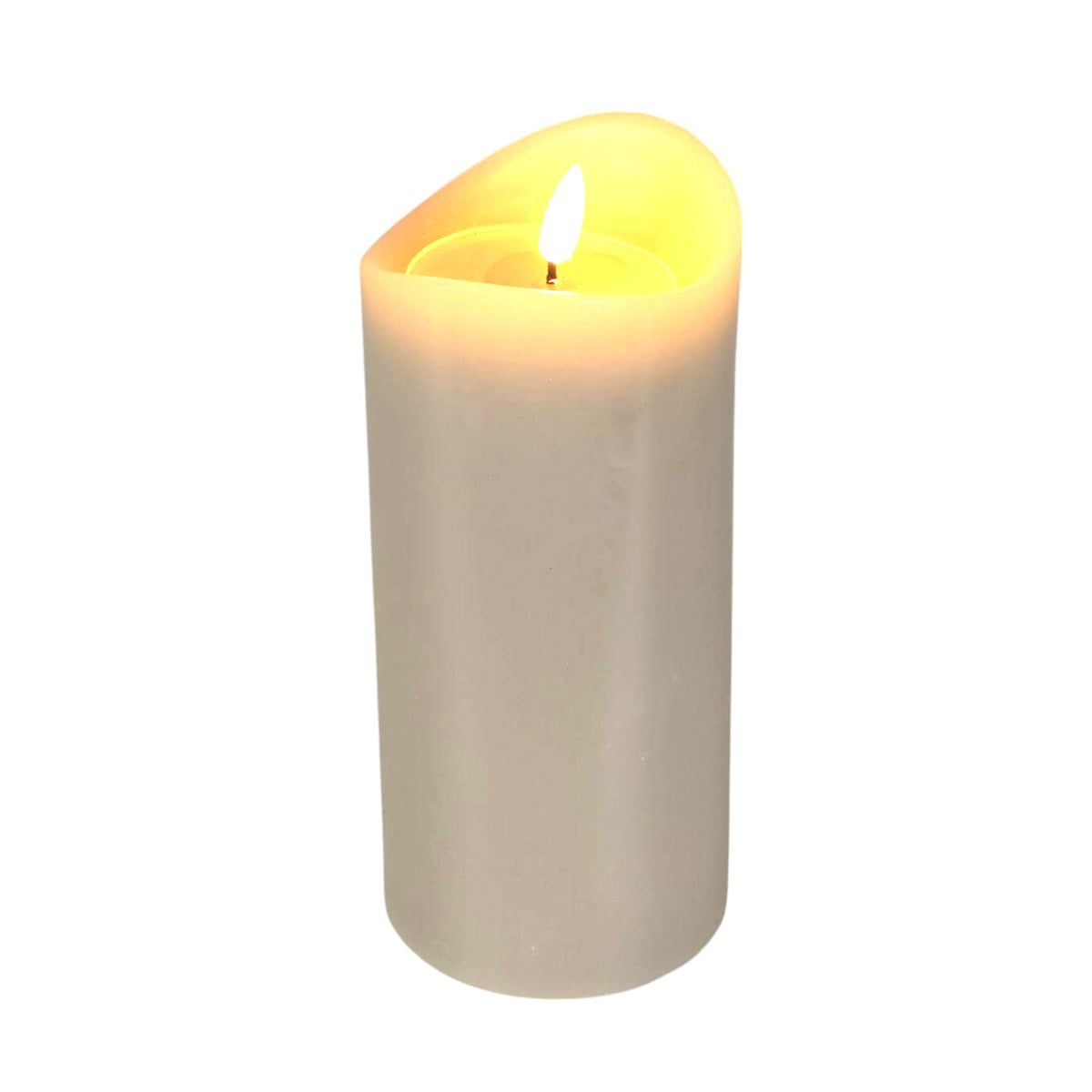 Vela LED efecto gelatina color gris Ø9x20cm