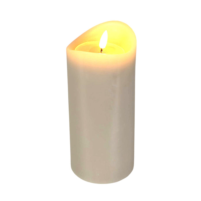 Vela LED efecto gelatina color gris Ø9x20cm
