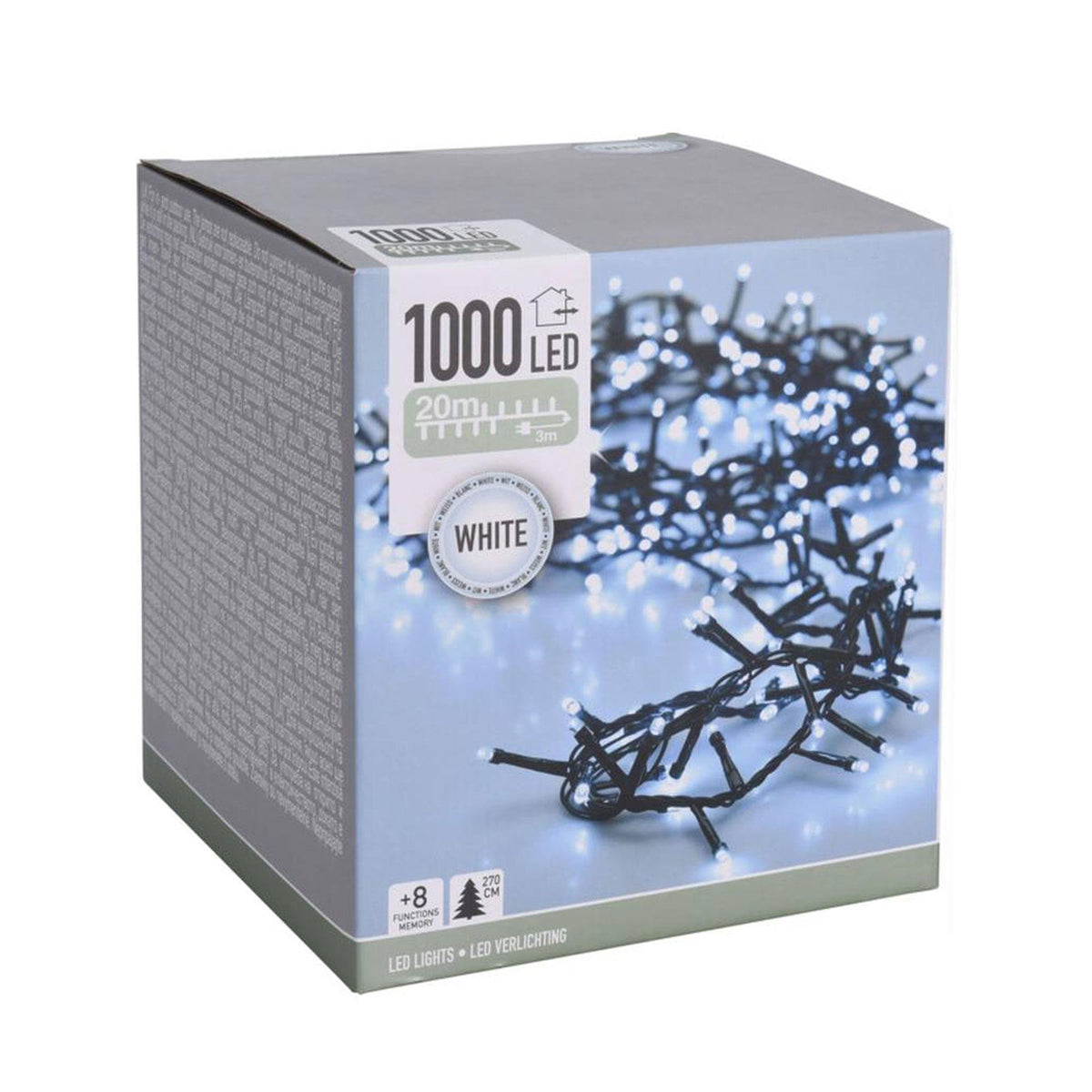 Luces navideñas 1000 LEDs blanco frío 8 juegos de luz 20m (8)
