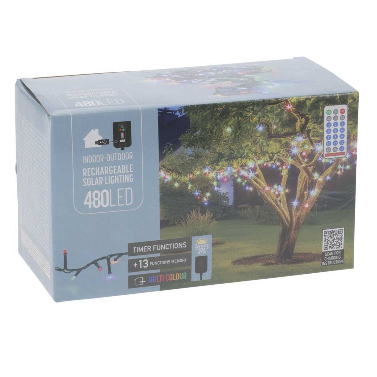 Cadena LED solar recargable multicolor con mando a distancia (6)