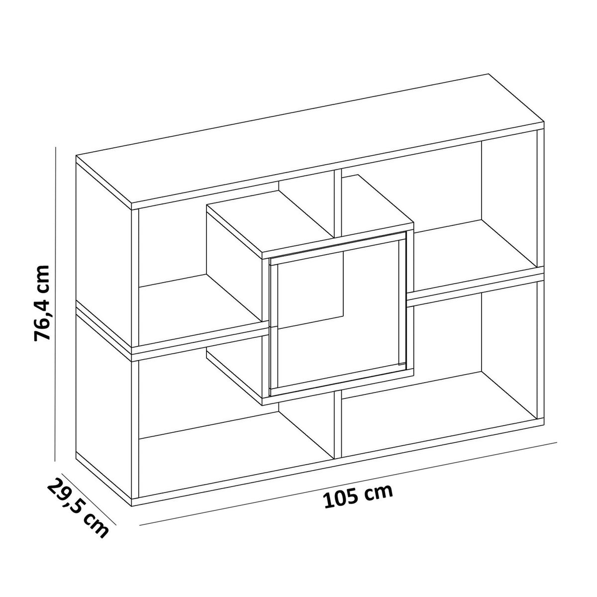 Librería melamina blanca 105x76,4x29,5 cm (2)