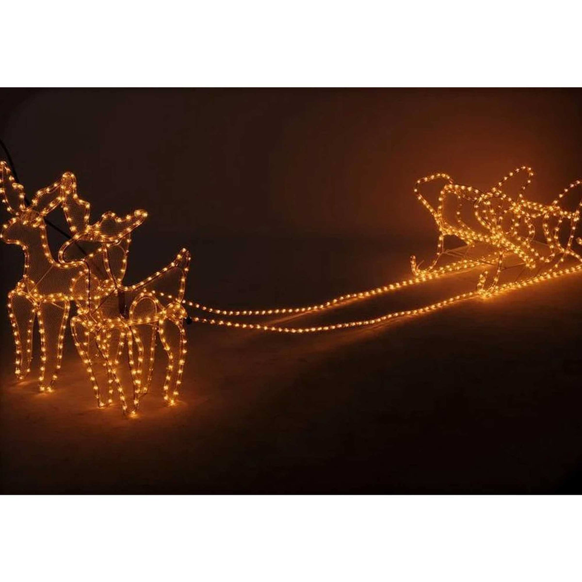 Decoración LED navideña de renos con trineo (5)