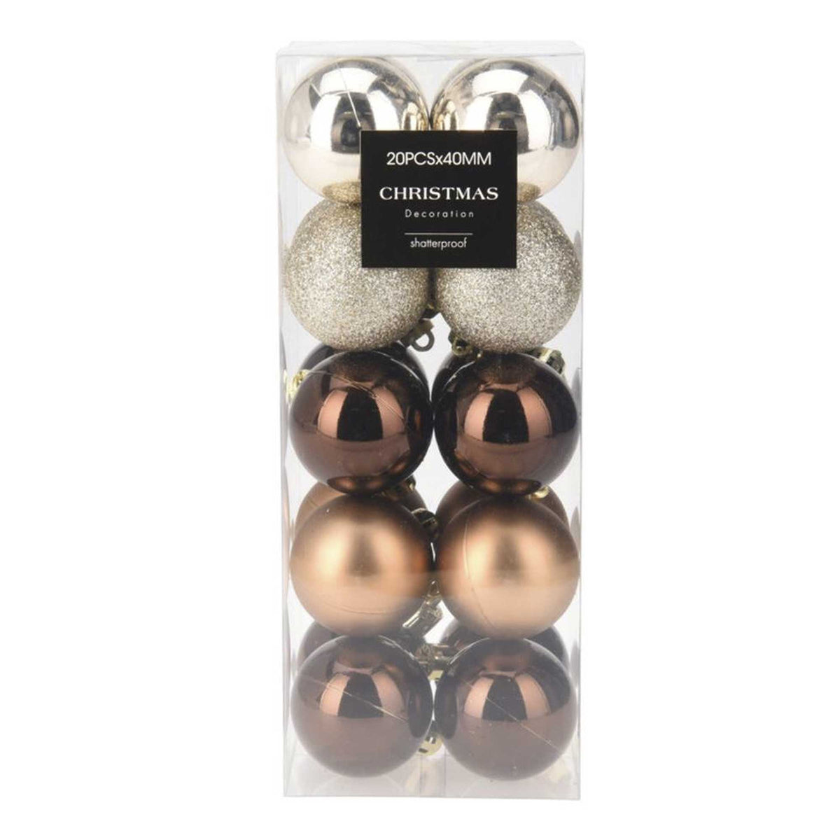 20 bolas de Navidad Ø4cm mate y brillo color ámbar