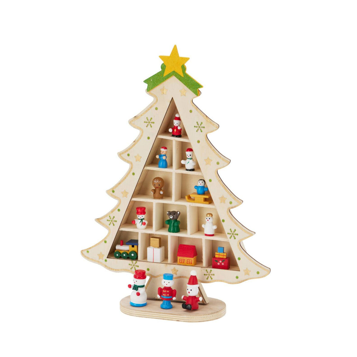 Figurita árbol de Navidad en MDF color natural H.29cm