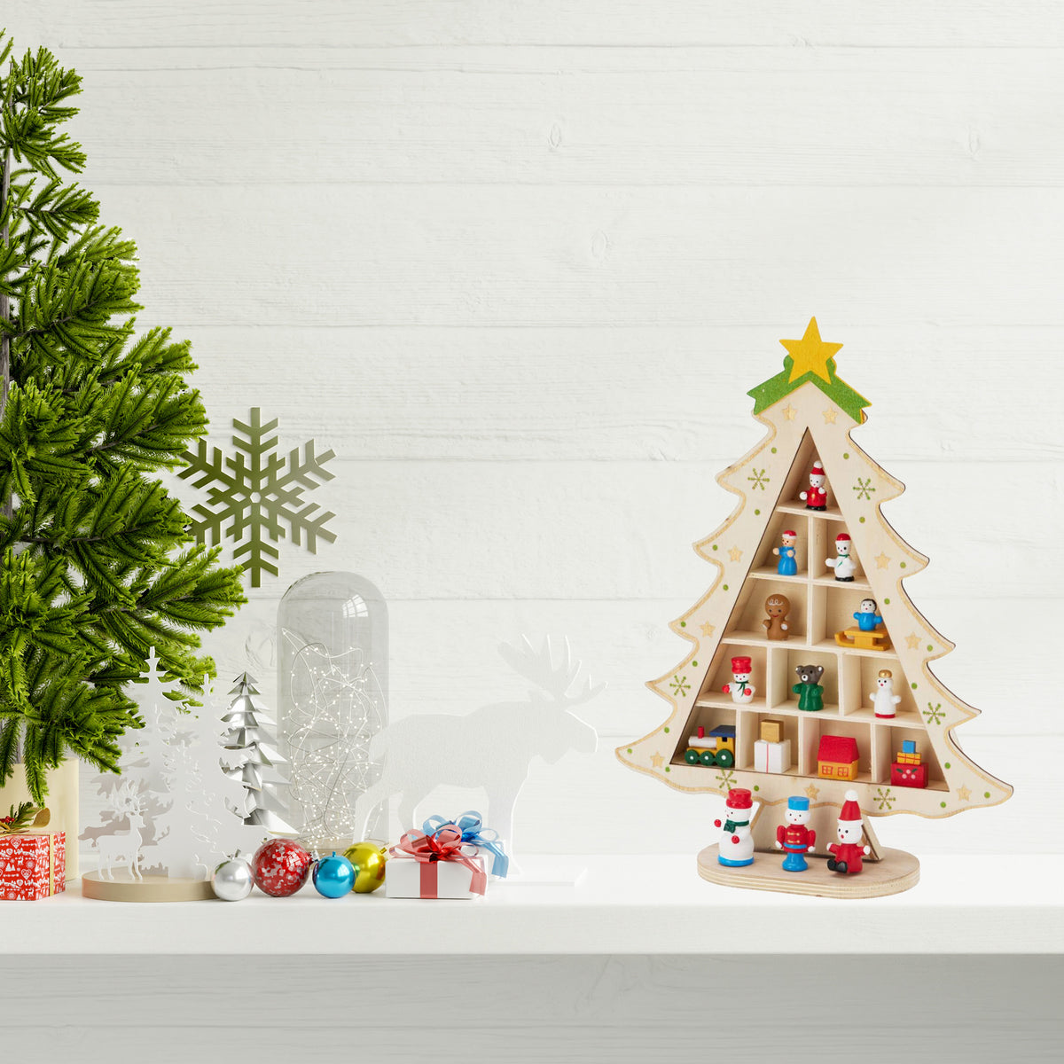 Figurita árbol de Navidad en MDF color natural H.29cm (3)