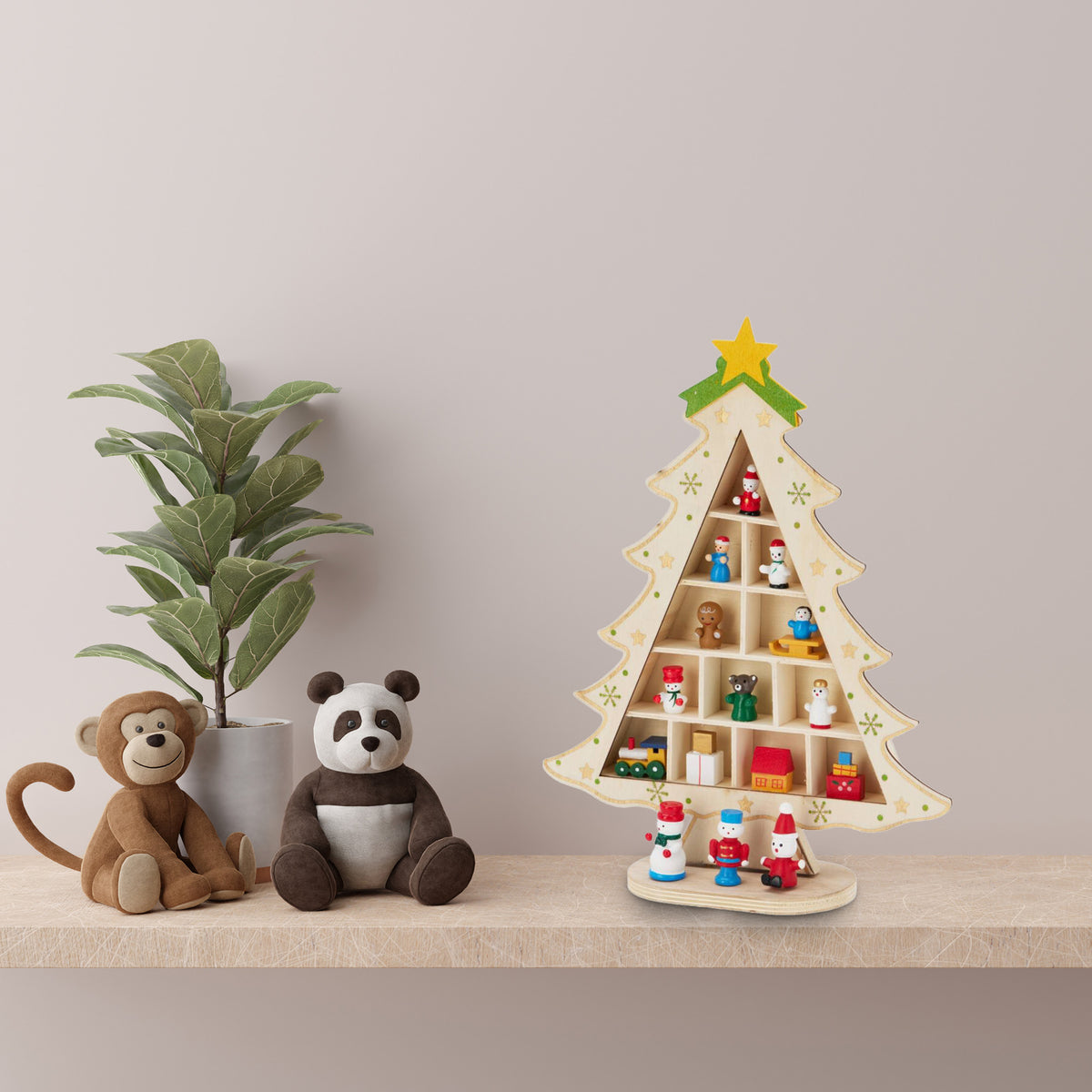Figurita árbol de Navidad en MDF color natural H.29cm (4)