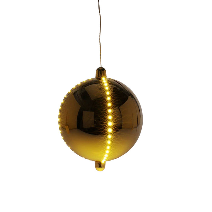 Bola de Navidad LED con 4 tiras de luces Ø15cm color dorado