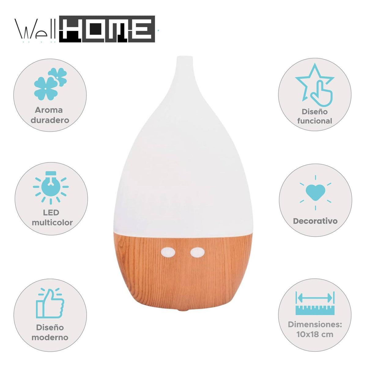 Humidificador con LED de colores fragancia lavanda y jazmín (2)