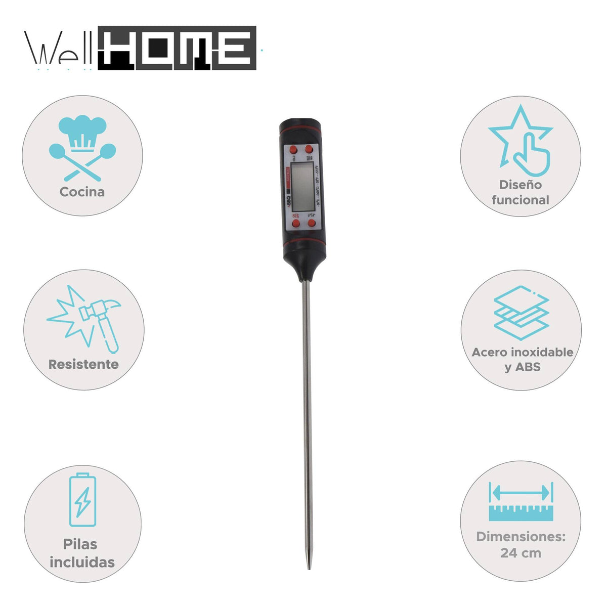 Termómetro digital para carne acero inoxidable 24cm (2)