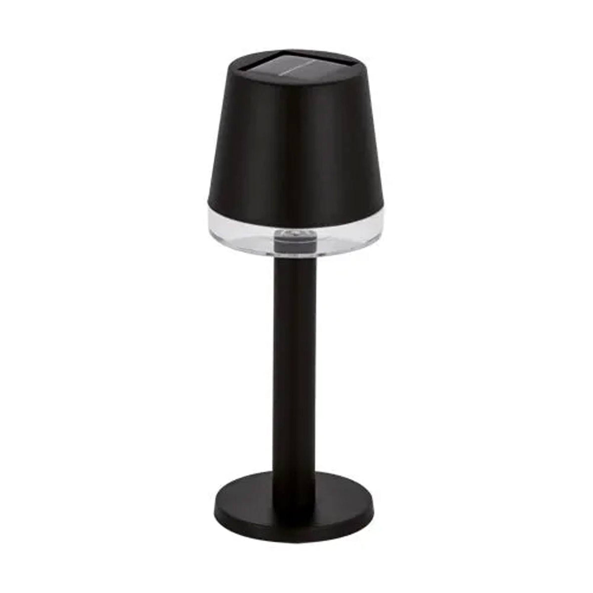 Lámpara de mesa solar LED blanco cálido negro 8x21 cm