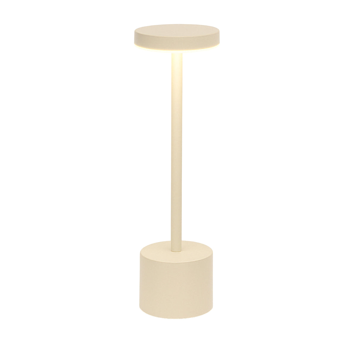 Lámpara de mesa LED crema 24 luces 3 modos iluminación Ø8x34cm