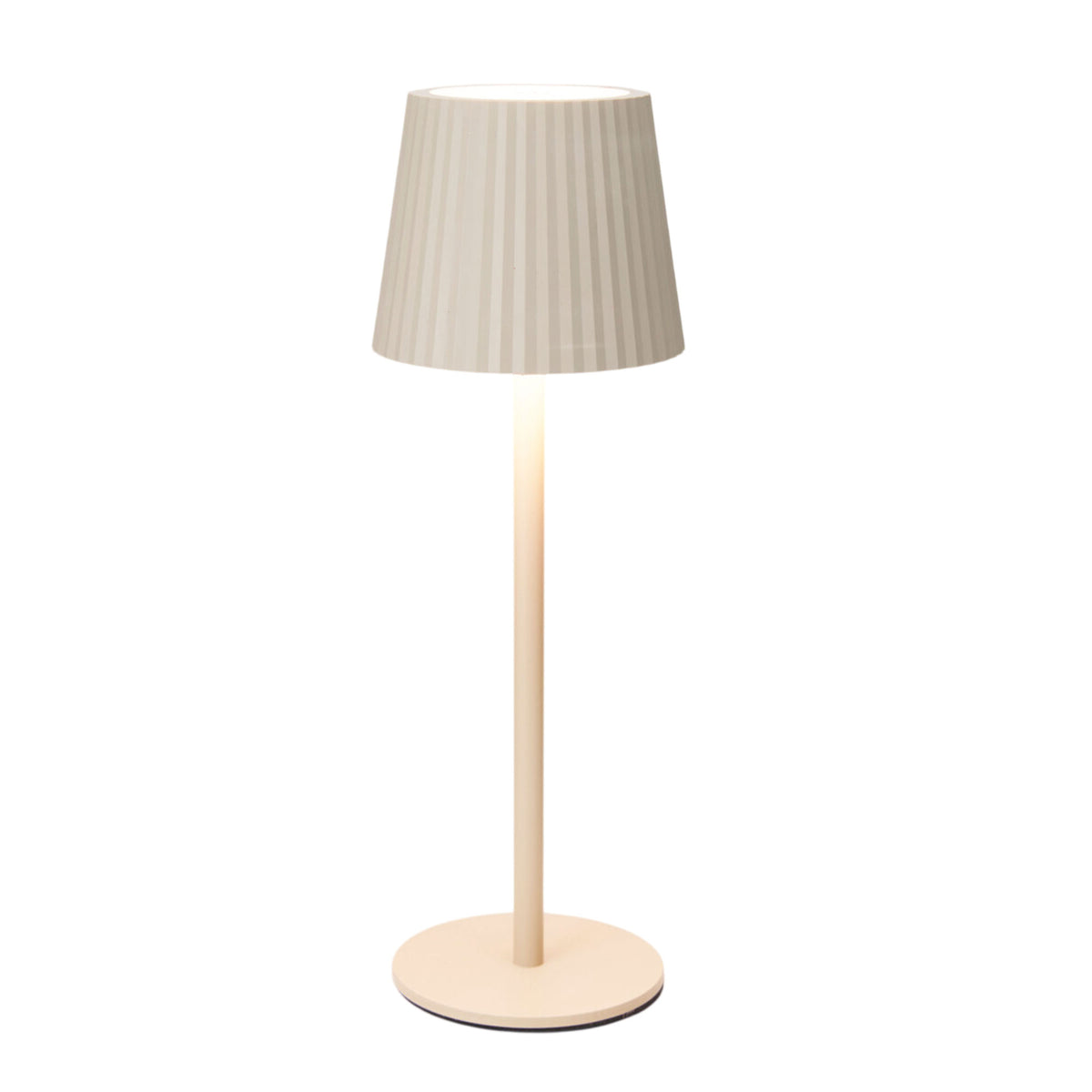 Lámpara de mesa LED recargable crema 3 niveles brillo Ø9x27,5cm