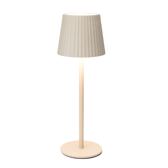 Lámpara de mesa LED recargable crema 3 niveles brillo Ø9x27,5cm