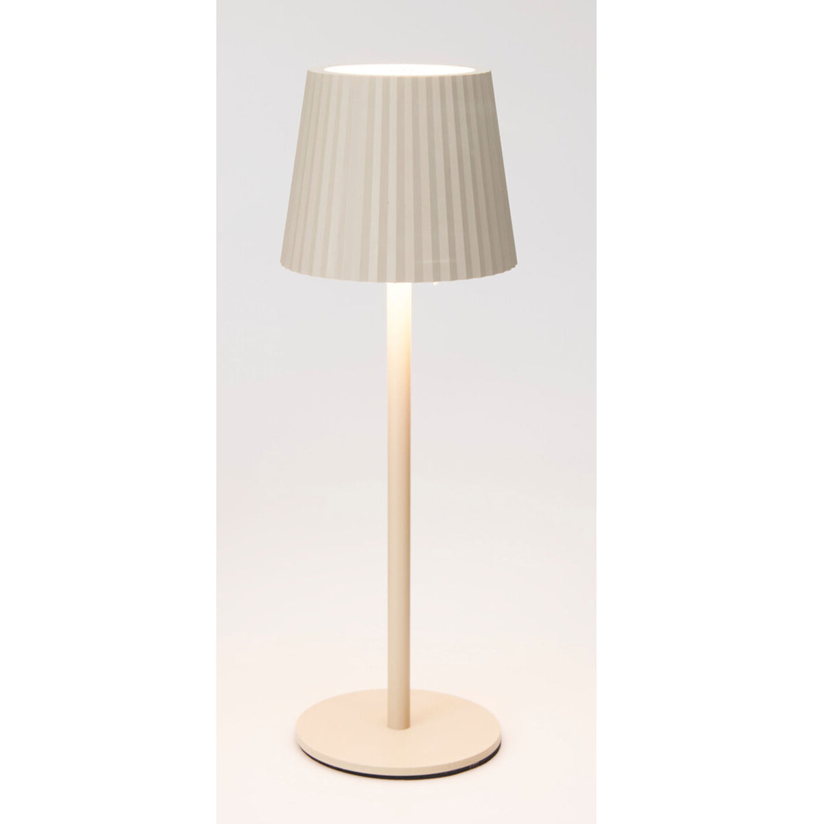 Lámpara de mesa LED recargable crema 3 niveles brillo Ø9x27,5cm (6)