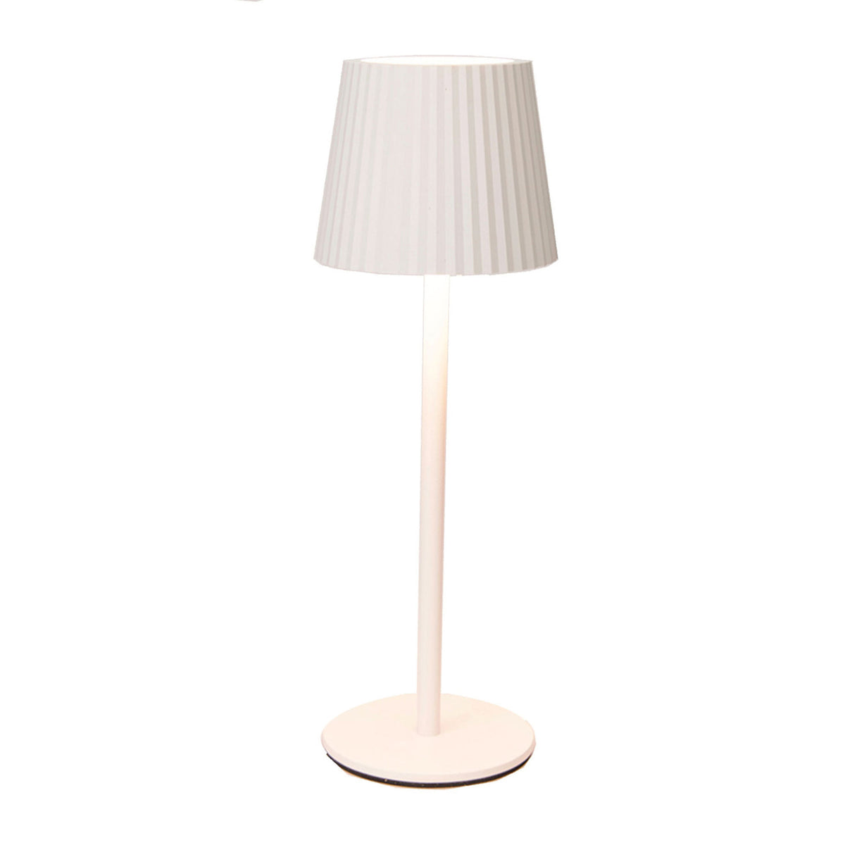 Lámpara de mesa LED recargable blanca 3 niveles brillo Ø9x27cm