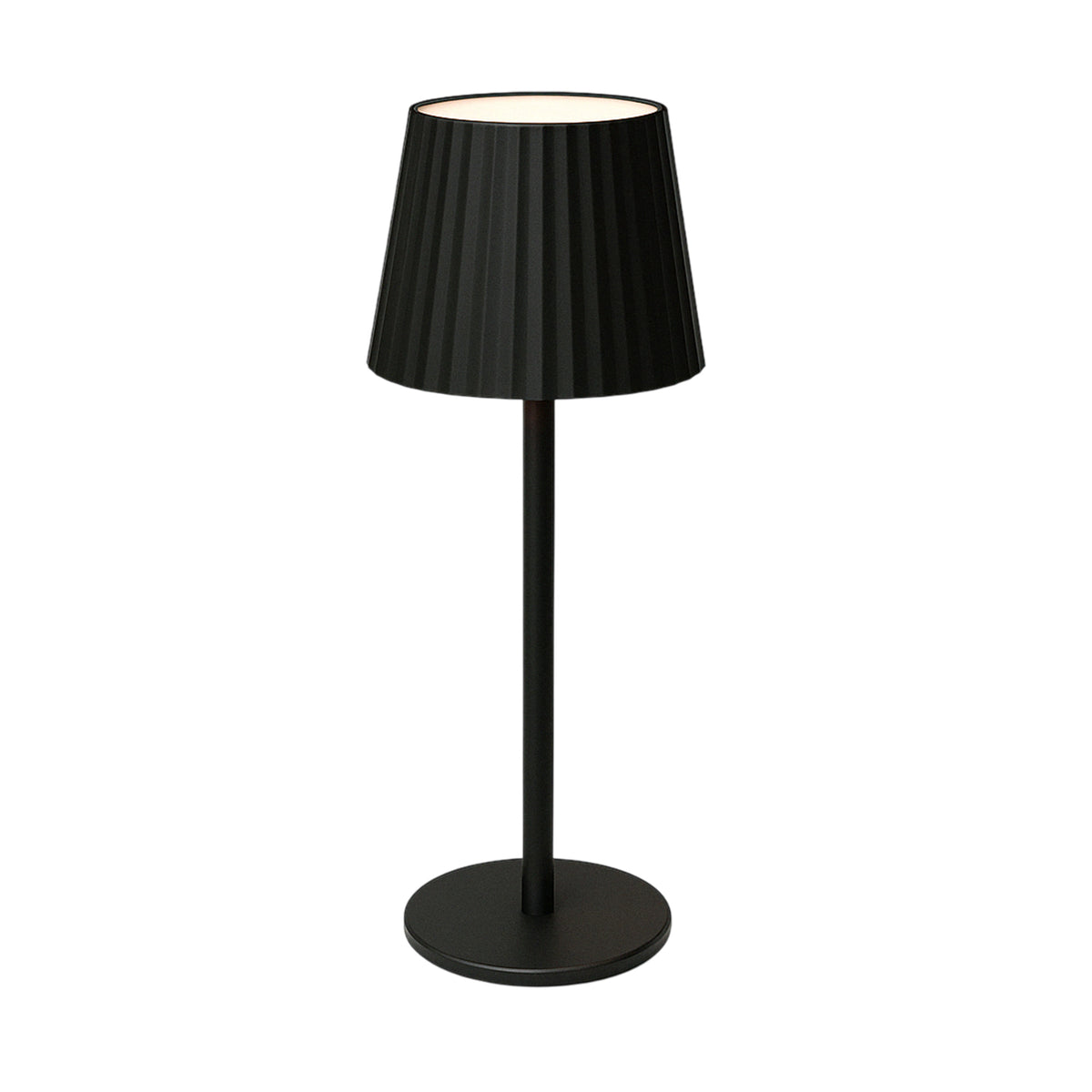 Lámpara de mesa LED recargable negra 24 luces 3 niveles Ø9x27,5cm