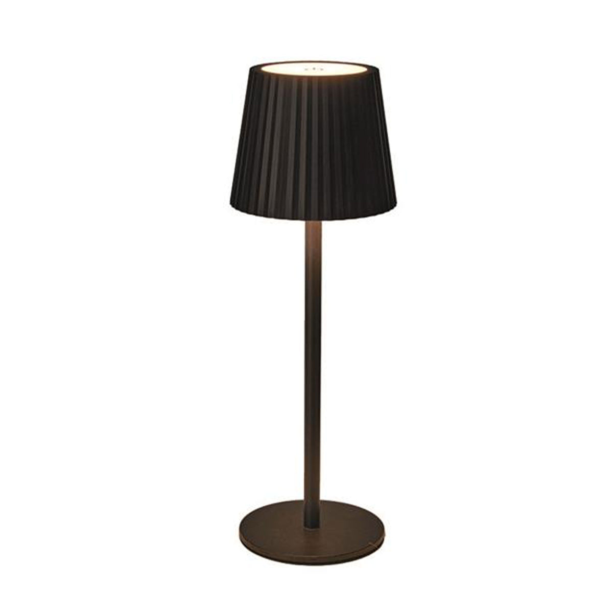 Lámpara de mesa LED recargable negra 24 luces 3 niveles Ø9x27,5cm (3)