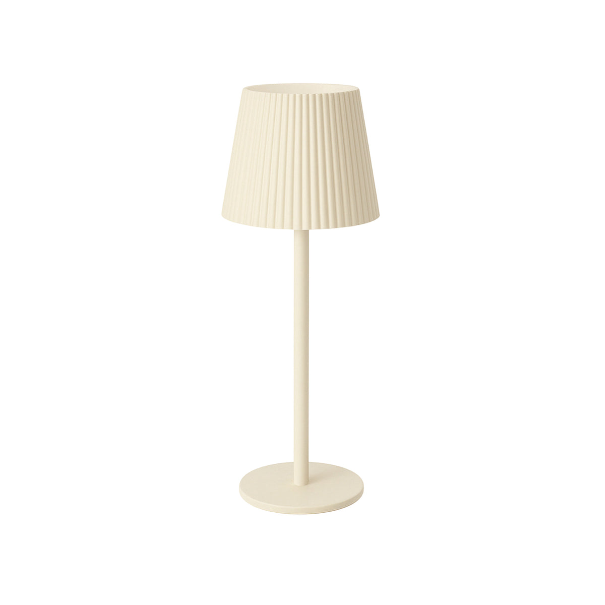 Lámpara de mesa LED recargable crema 4 niveles brillo Ø10,5x36cm