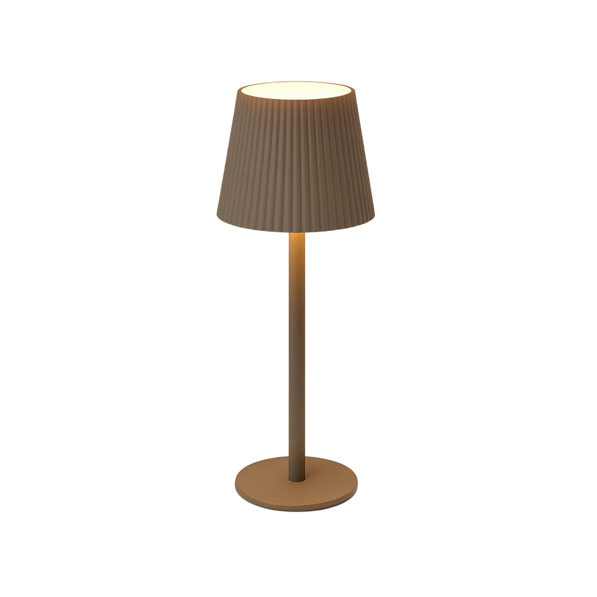 Lámpara de mesa LED recargable taupe 4 niveles brillo Ø10,5x36cm