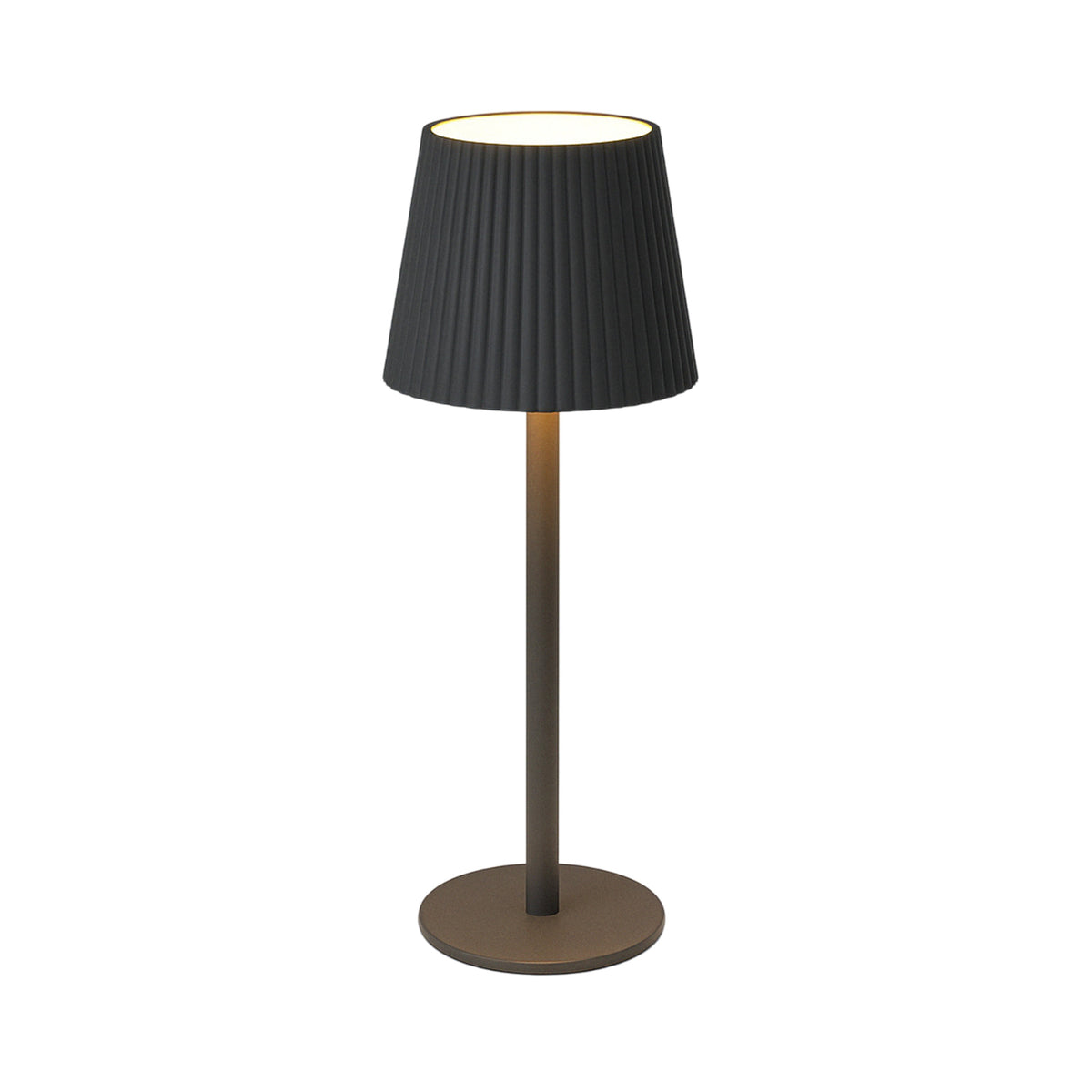 Lámpara de mesa LED recargable gris 4 niveles brillo Ø10,5x36cm