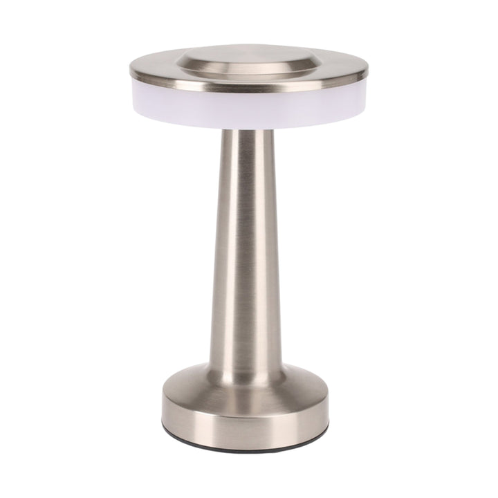 Lámpara de mesa acero plateado LED cálido recargable Ø12