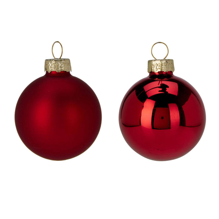 Juego 16 bolas de navidad rojo Ø3,5cm brillantes y mate