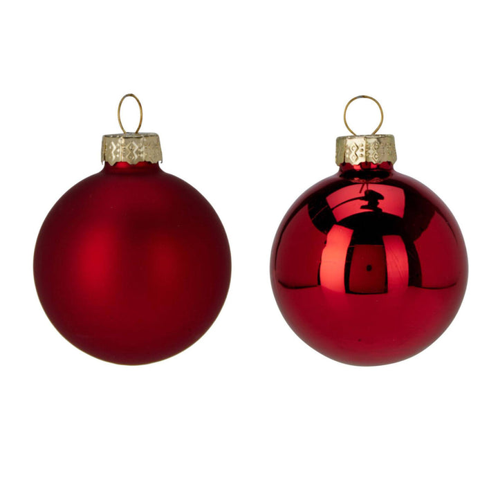 Juego 16 bolas de navidad rojo Ø3,5cm brillantes y mate