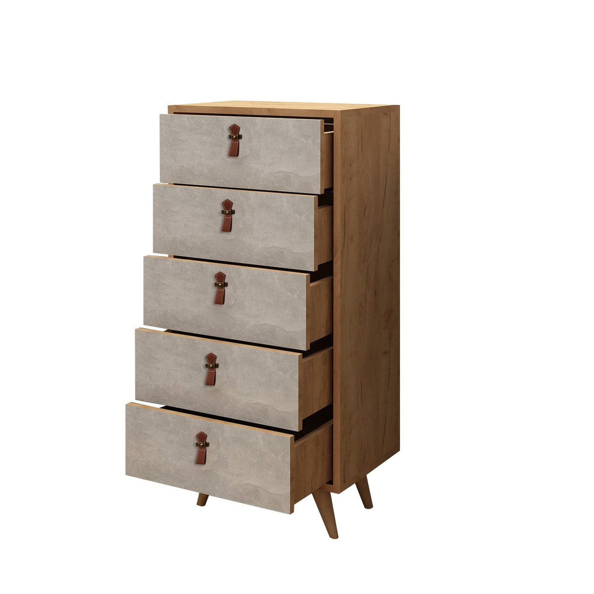 Cómoda melamina color roble blanco 50x103x40cm