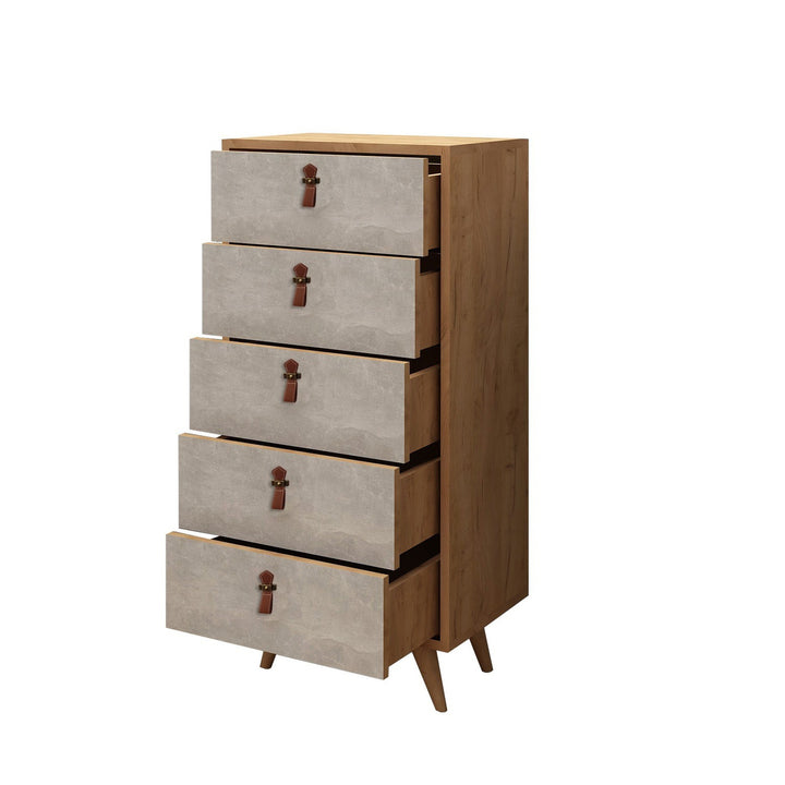 Cómoda melamina color roble blanco 50x103x40cm